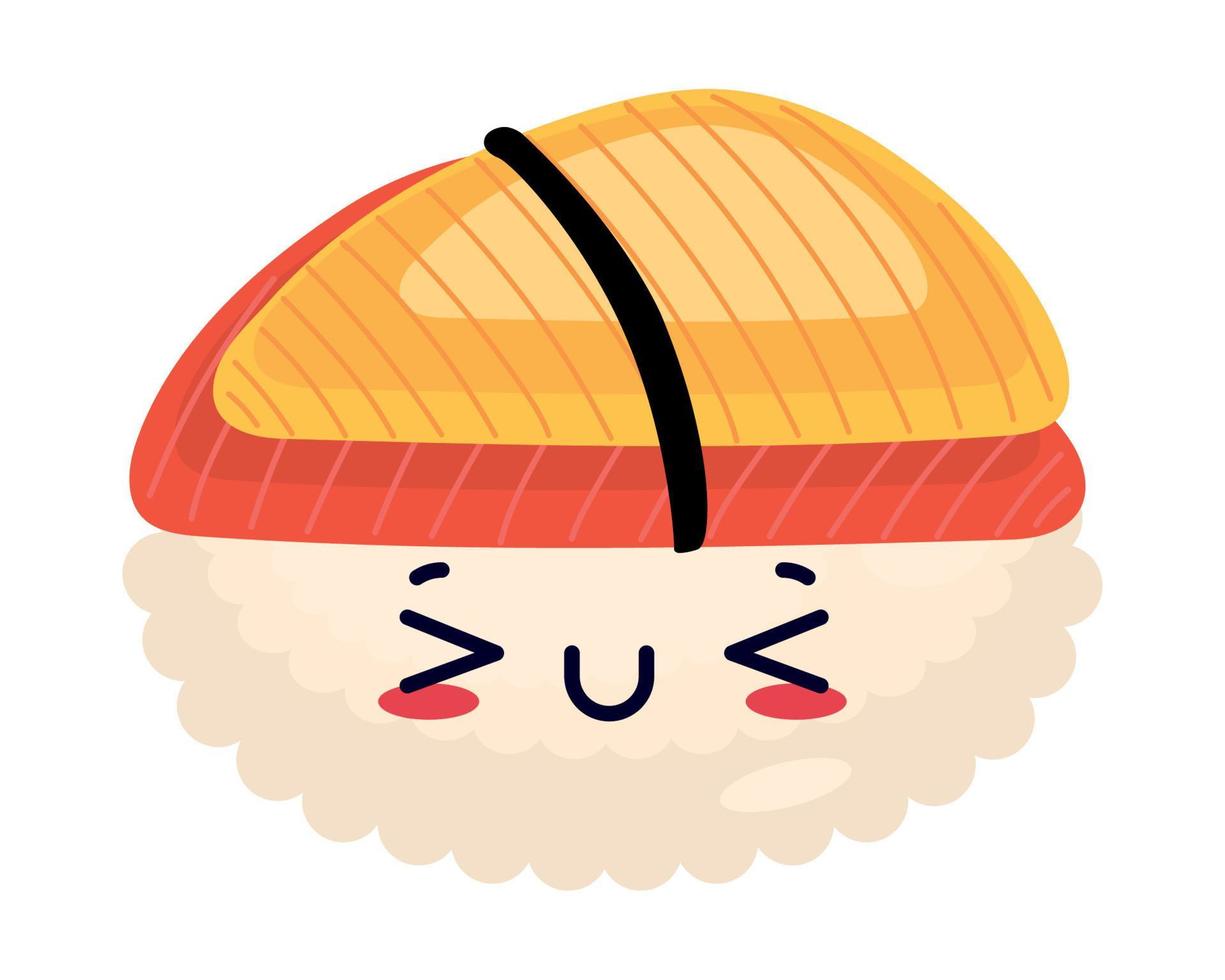 delicioso sushi kawaii vector