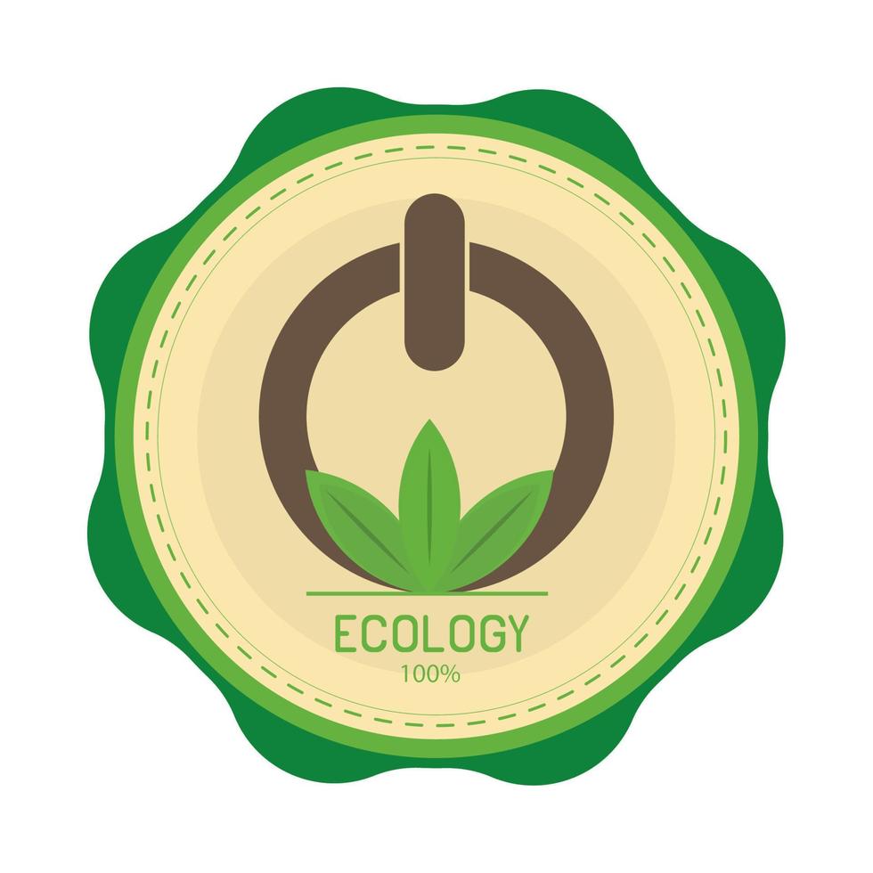 ecology round button vector