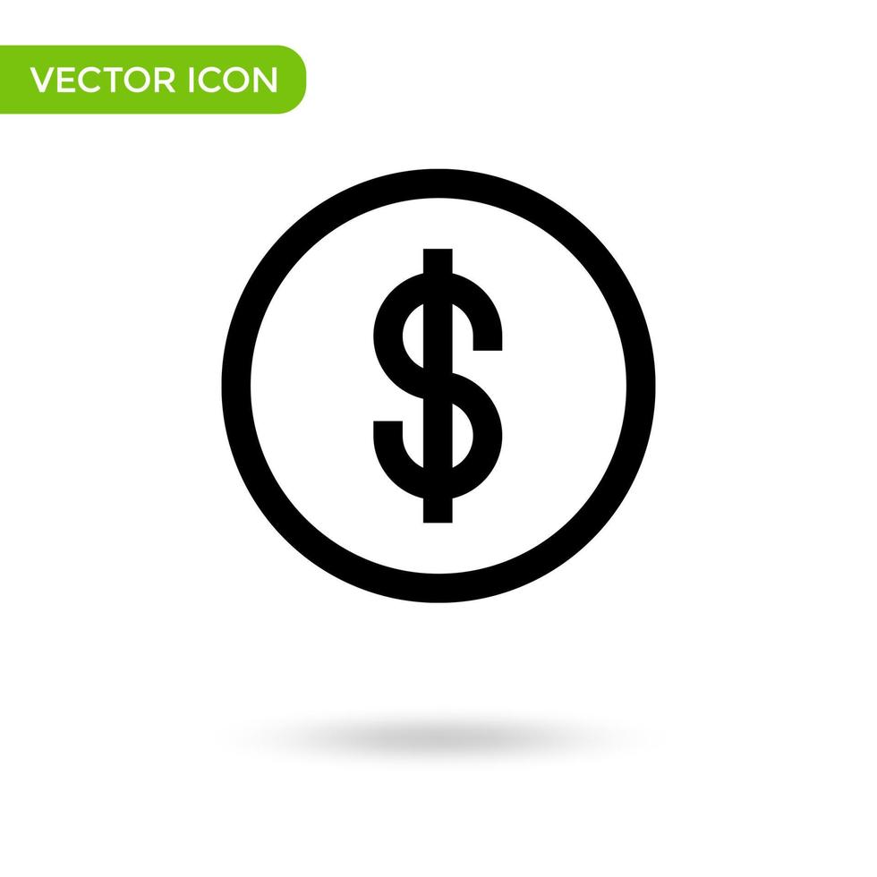 icono de moneda dólar. icono mínimo y creativo aislado sobre fondo blanco. marca de símbolo de ilustración vectorial vector