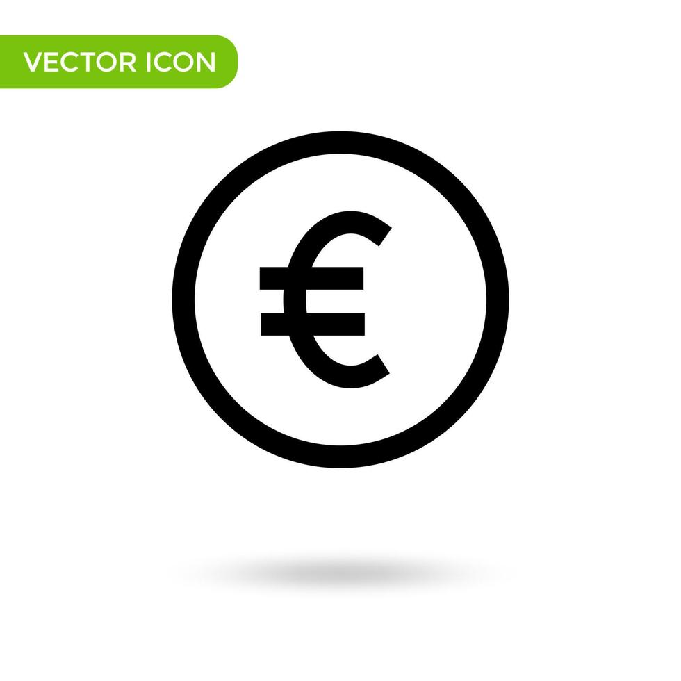 icono de moneda euro. icono mínimo y creativo aislado sobre fondo blanco. marca de símbolo de ilustración vectorial vector