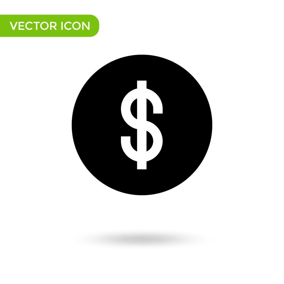 icono de moneda dólar. icono mínimo y creativo aislado sobre fondo blanco. marca de símbolo de ilustración vectorial vector