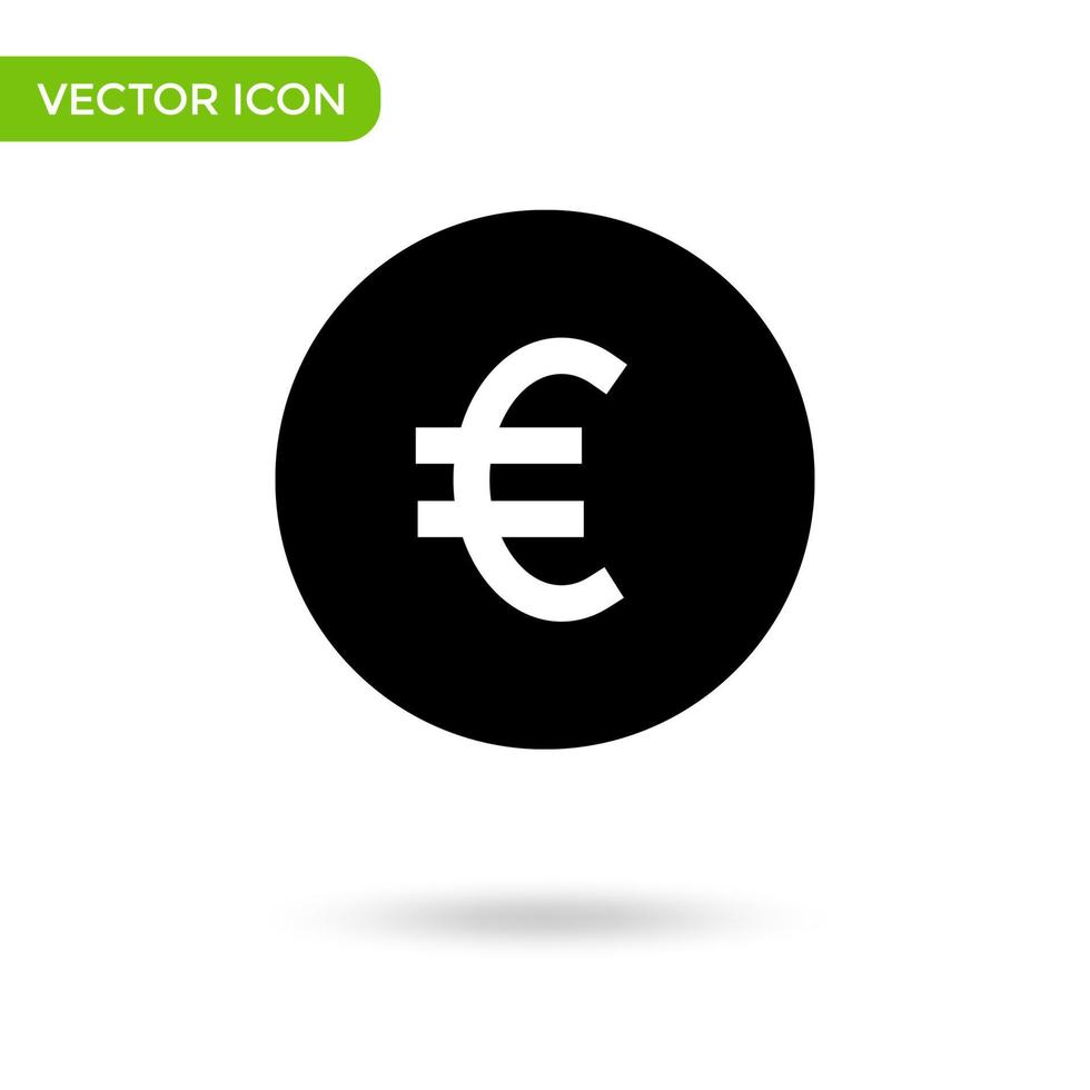 icono de moneda euro. icono mínimo y creativo aislado sobre fondo blanco. marca de símbolo de ilustración vectorial vector