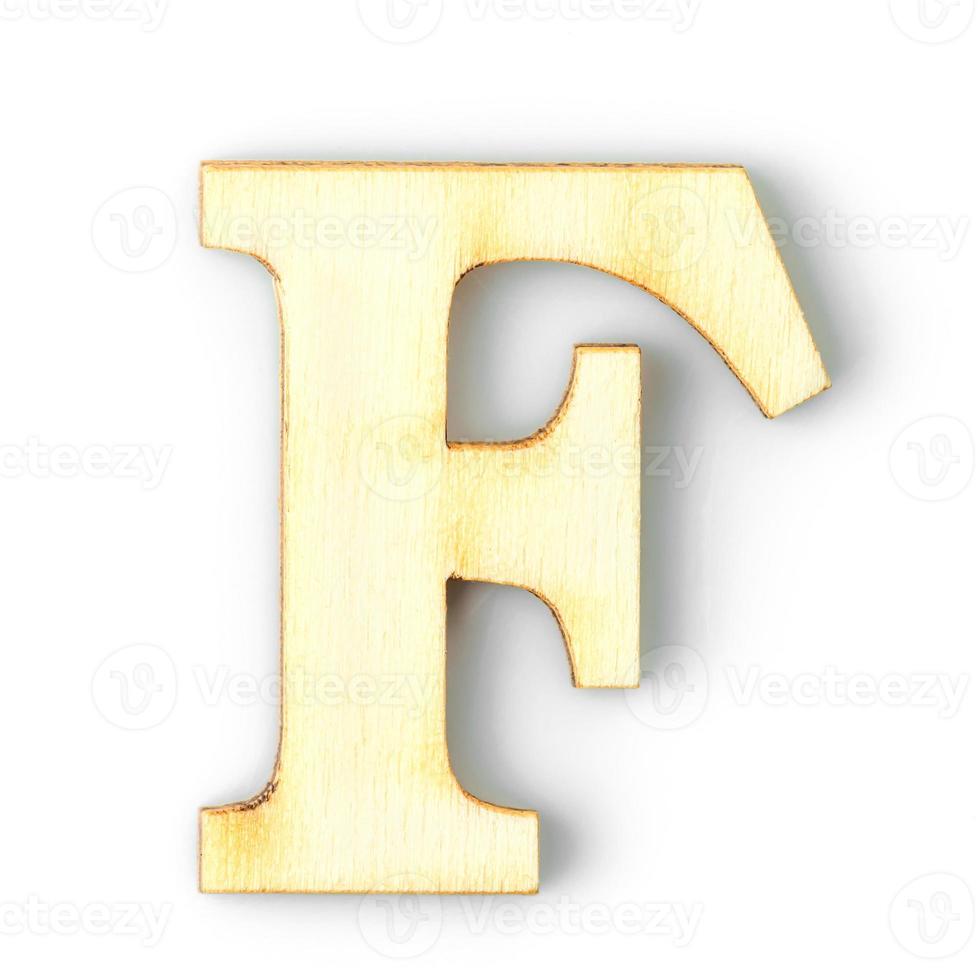 Wooden Alphabet letter with drop shadow F photo