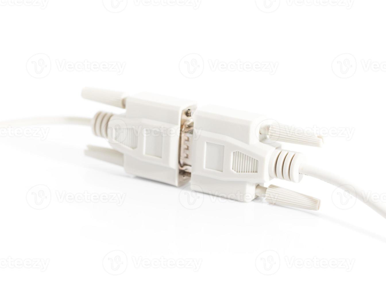 conector de cable de entrada vga con cable blanco foto