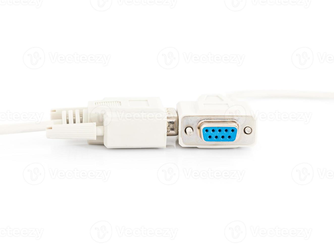 VGA input cable  connector on white background photo