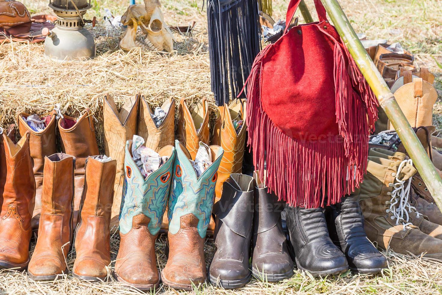 American West cowboy leather boots photo