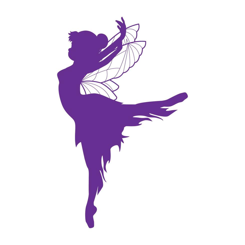 cute fairy silhouette illustration vector