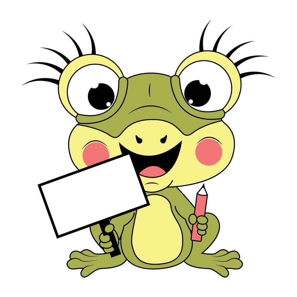 cute frog animal cartoon illustration vector