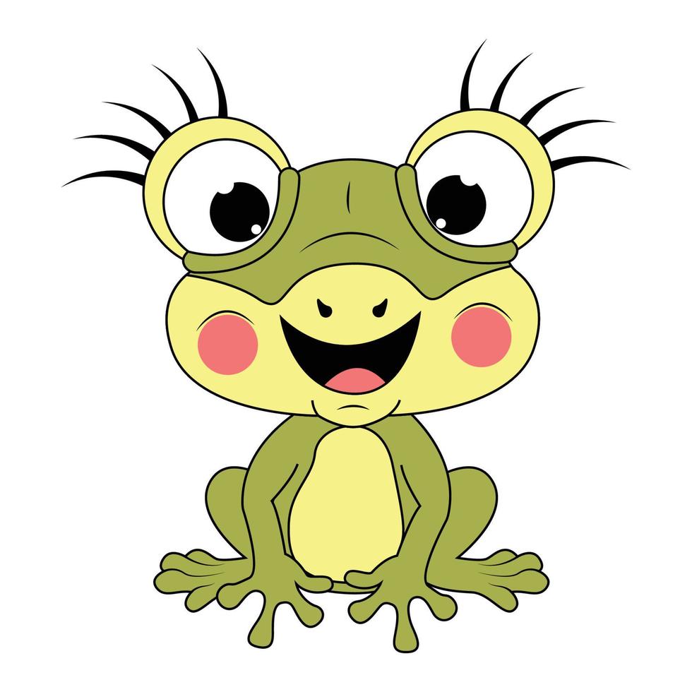 cute frog animal cartoon illustration vector