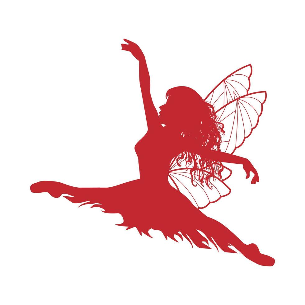 cute fairy silhouette illustration vector