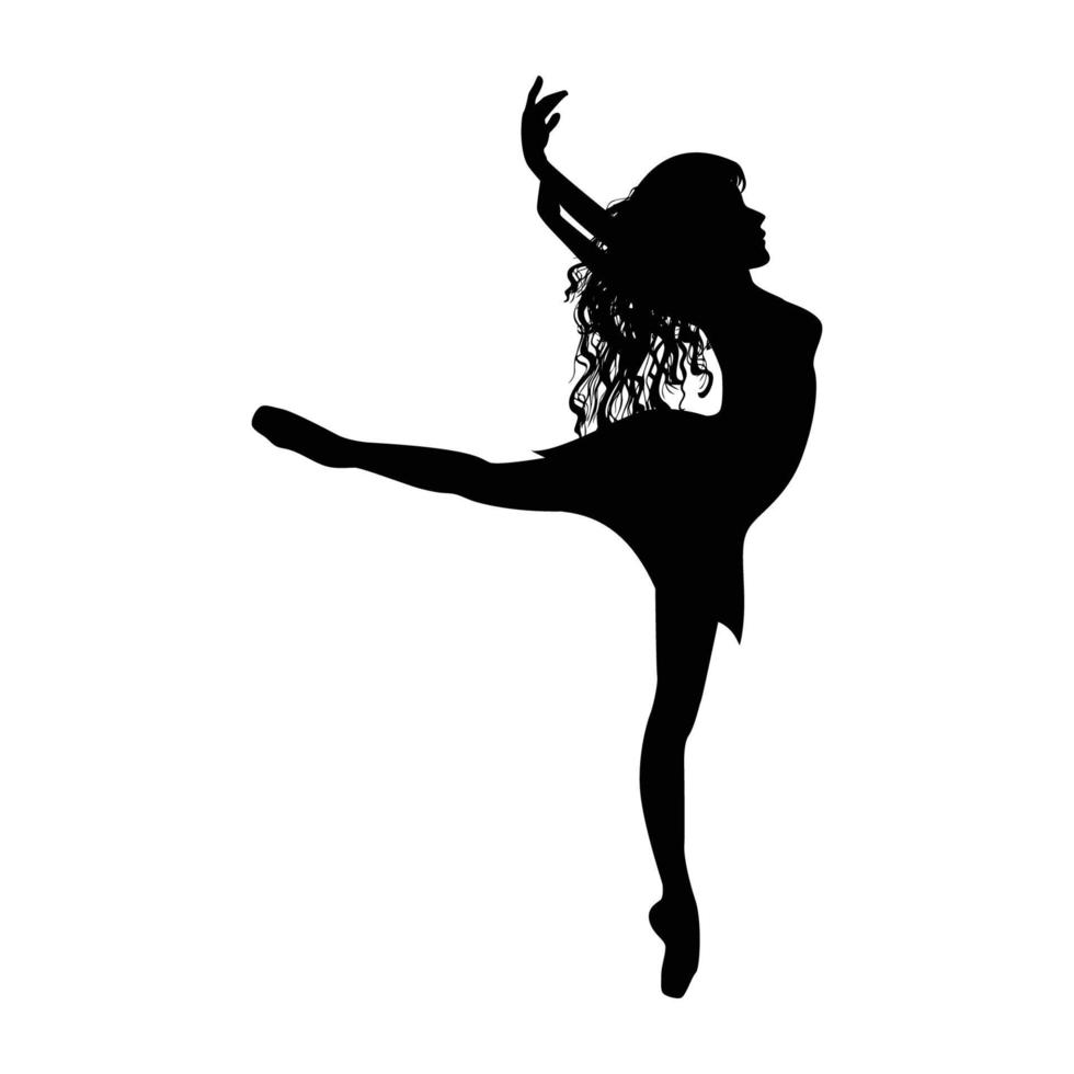 cute girl ballerina silhouette graphic vector