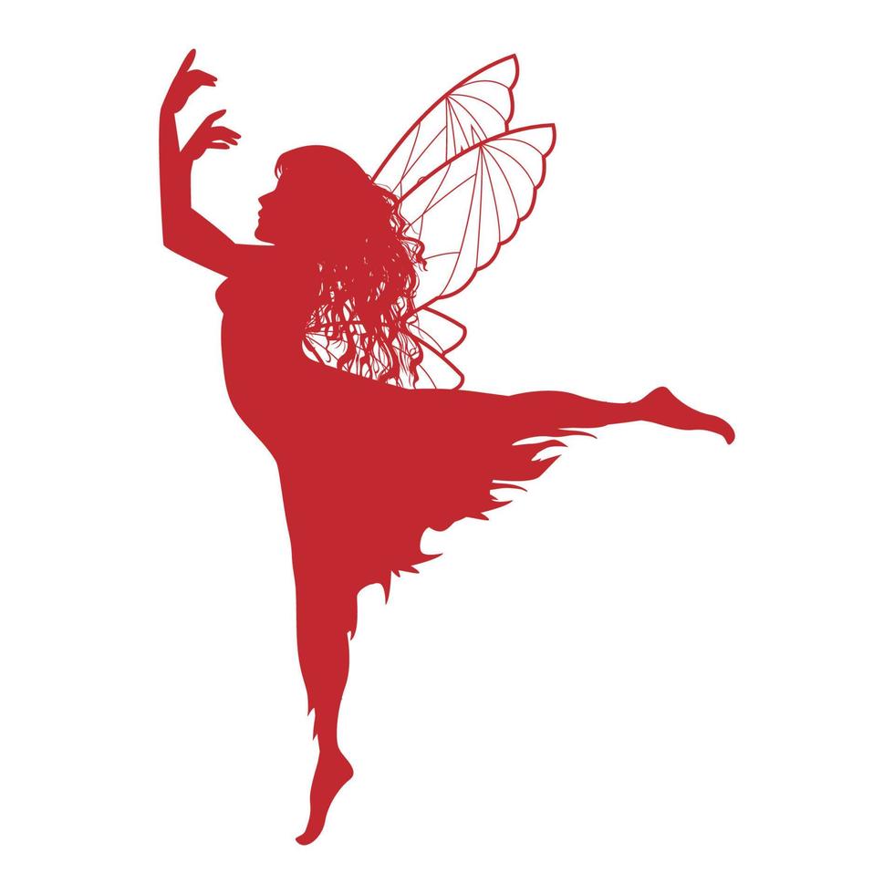 cute fairy silhouette illustration vector