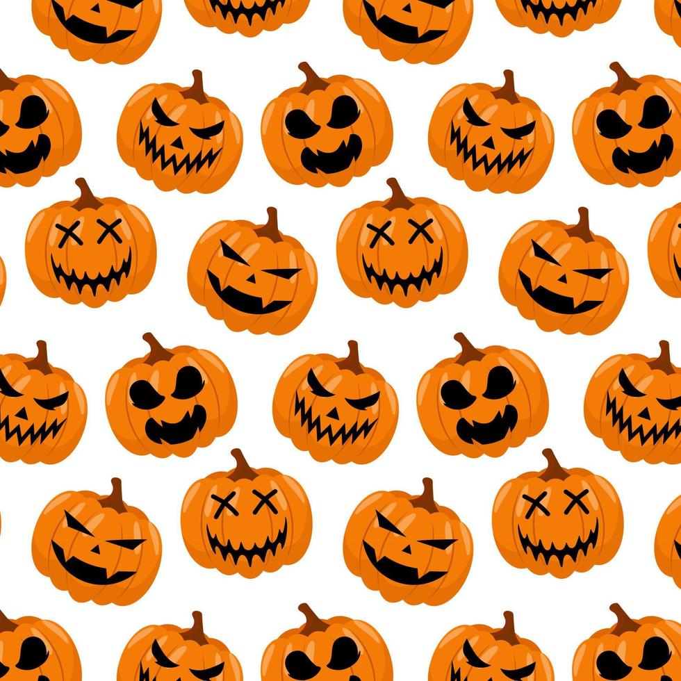 Seamless background of halloween pumpkins for poster banner greeting card vector illustration