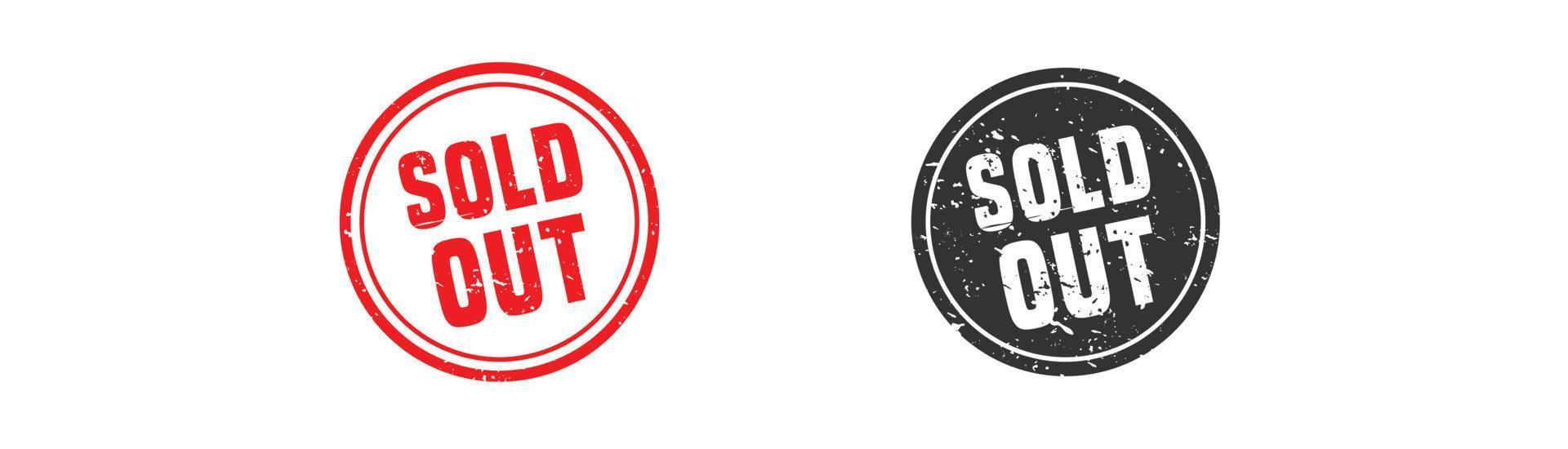 Sold out stamp rubber with grunge style on white background. vector