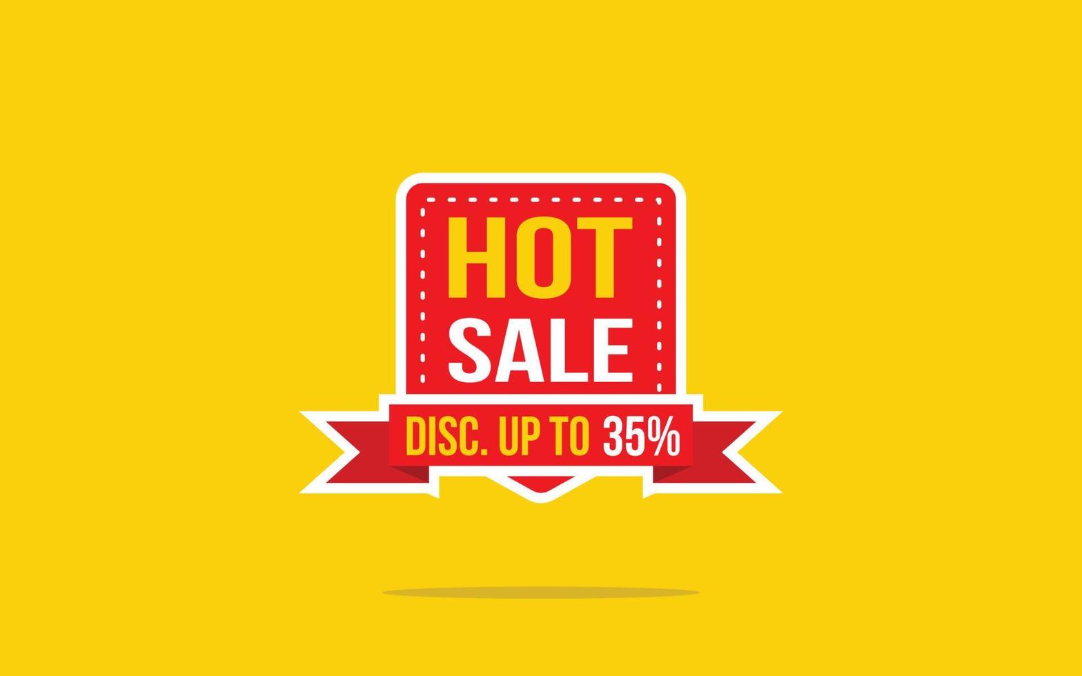 35 Percent discount offer, clearance, promotion banner layout with sticker badge. vector
