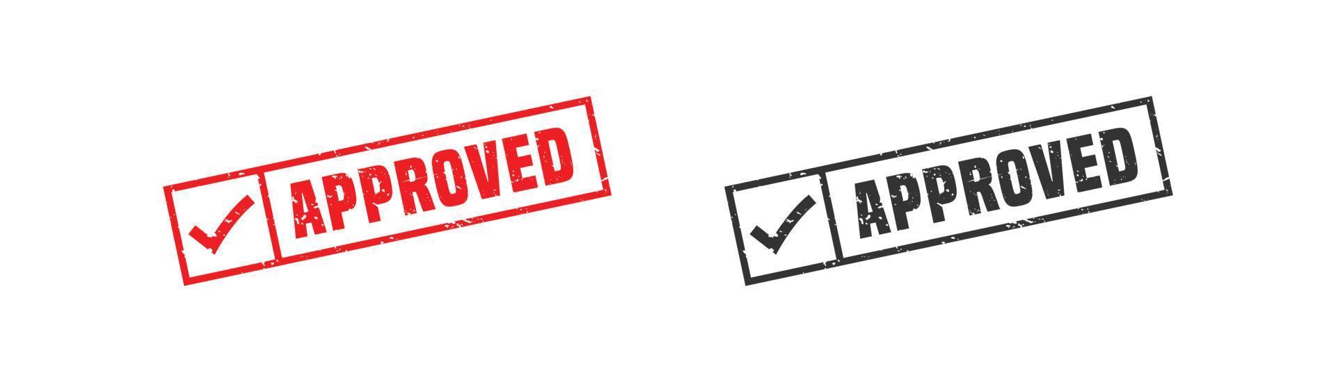 Approved stamp rubber with grunge style on white background vector