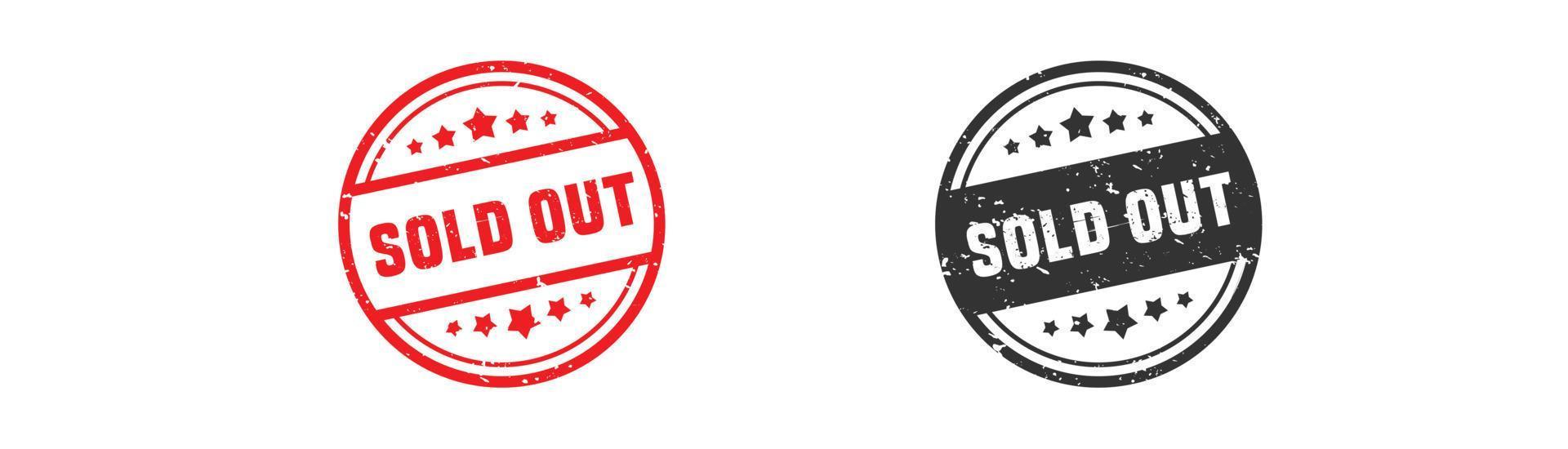 Sold out stamp rubber with grunge style on white background. vector