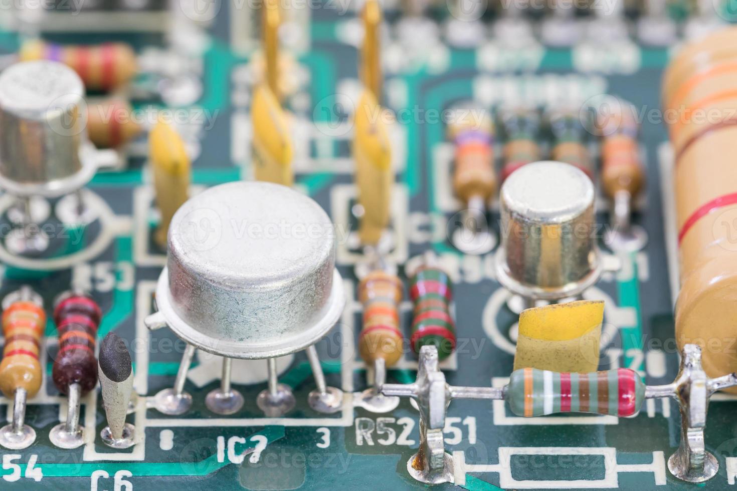Close up electronic circuit board photo
