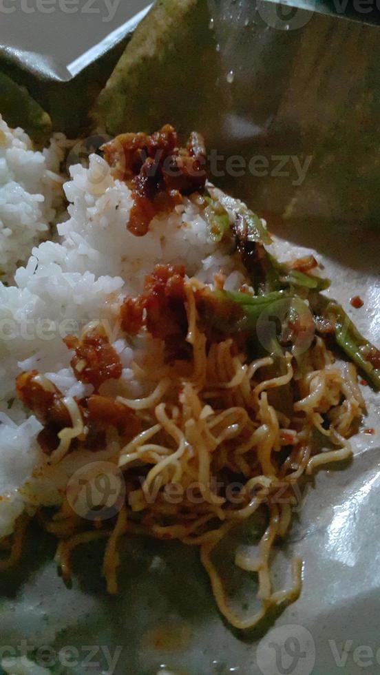 Nasi Bungkus, simple people's food. photo