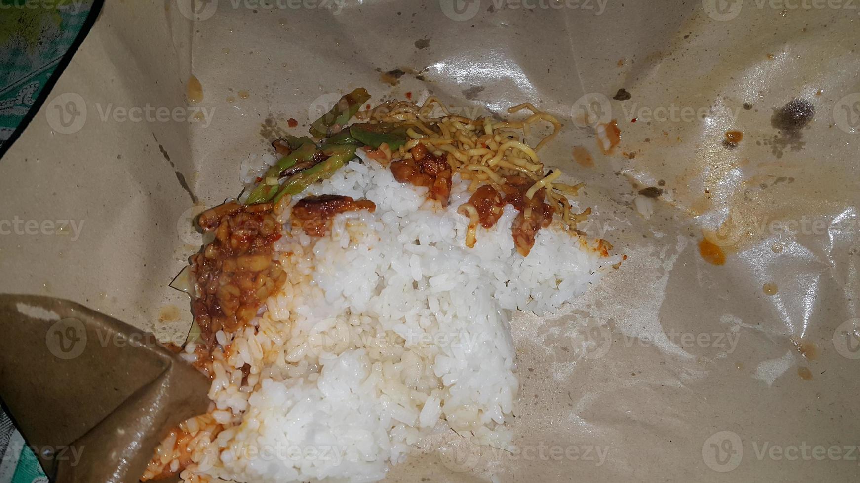 Nasi Bungkus, simple people's food. photo