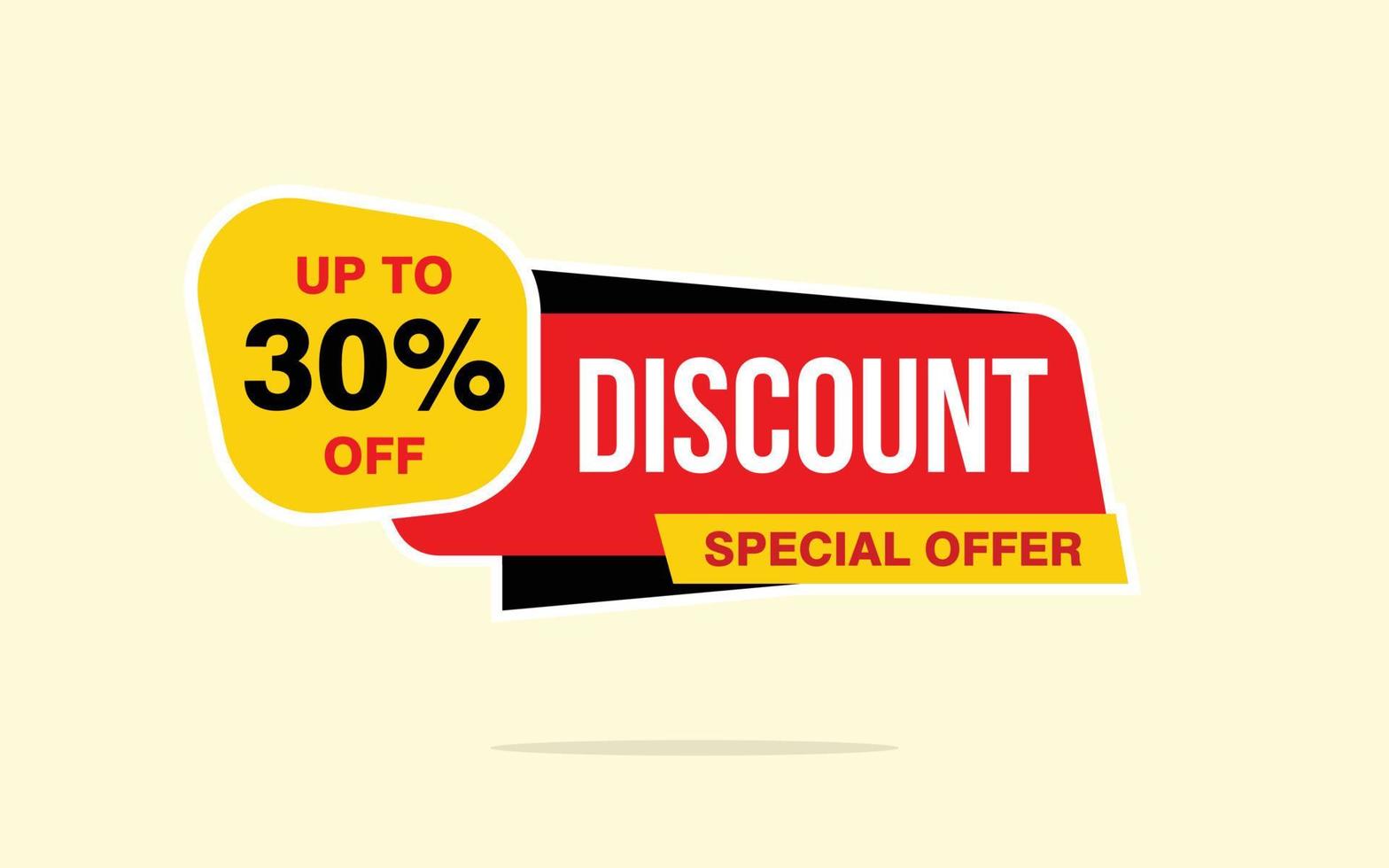 30 Percent discount offer, clearance, promotion banner layout with sticker badge. vector