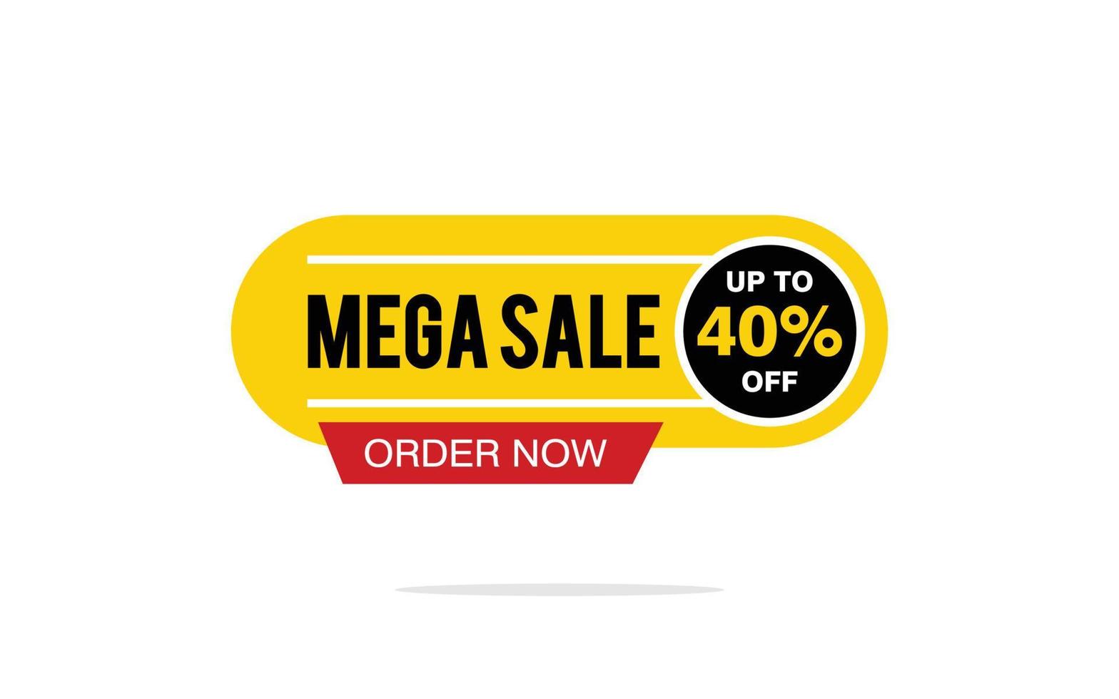 40 Percent discount offer, clearance, promotion banner layout with sticker badge. vector