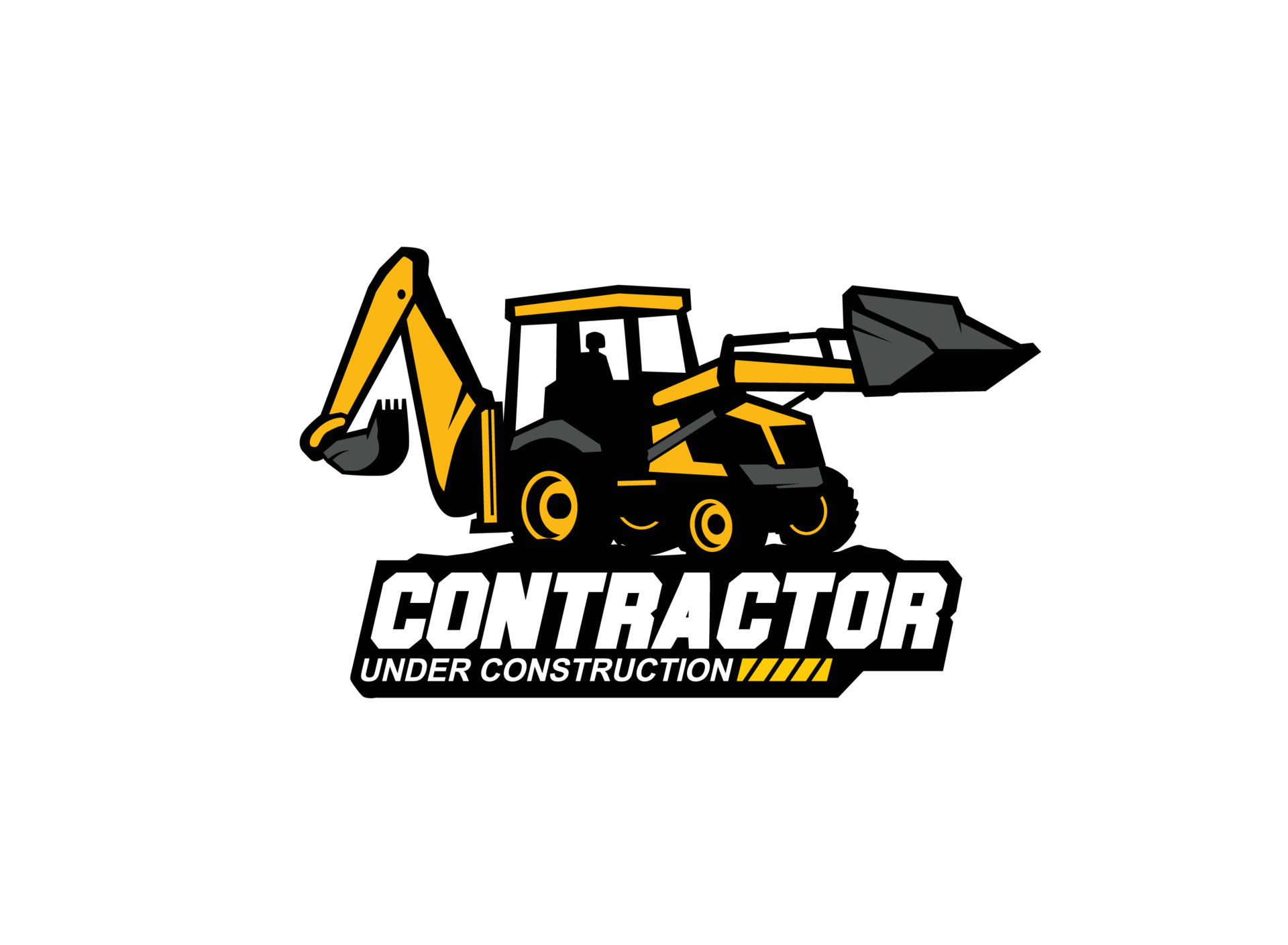 Backhoe logo vector for construction company. Heavy equipment template