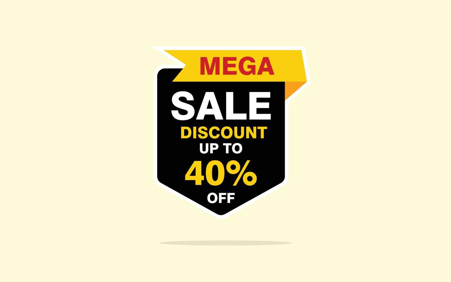 40 Percent discount offer, clearance, promotion banner layout with sticker badge. vector