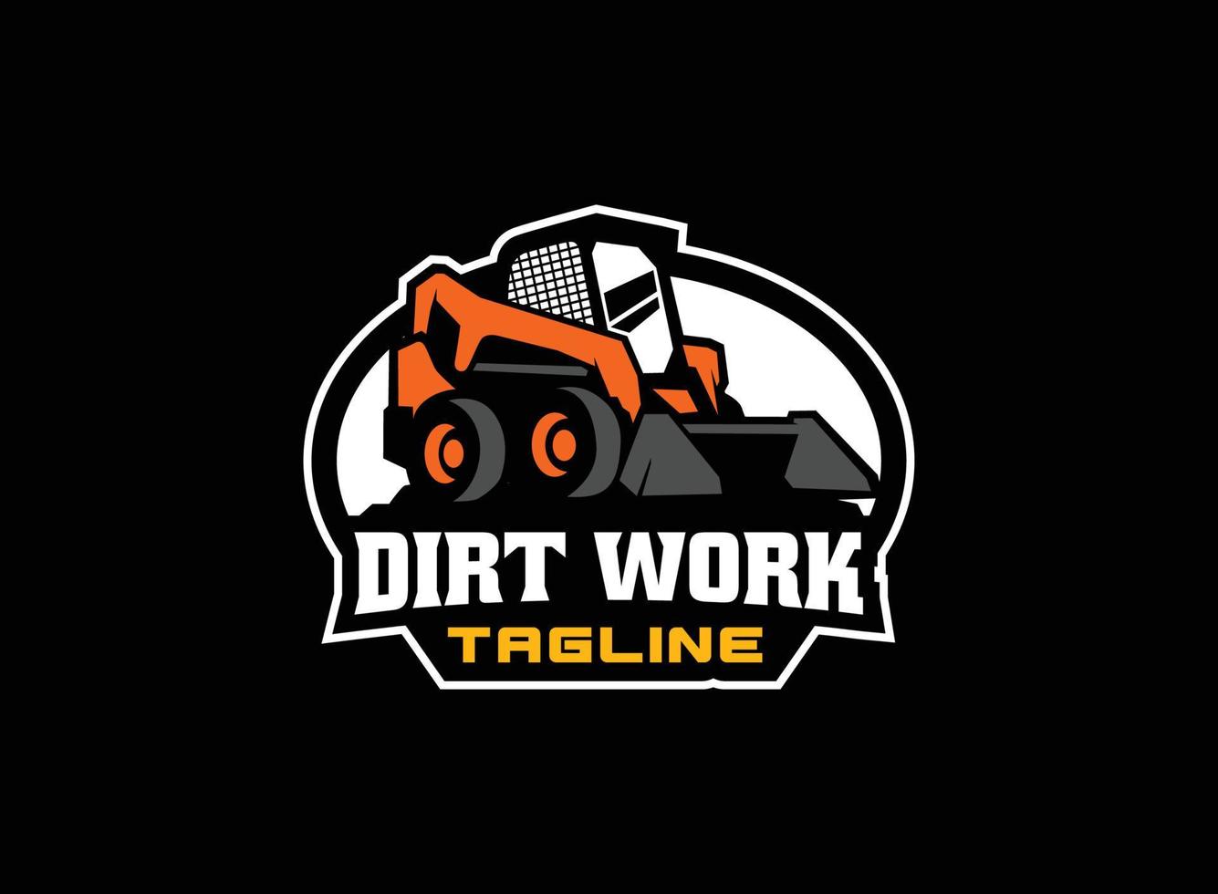 Skid steer logo vector for construction company. Land clearing