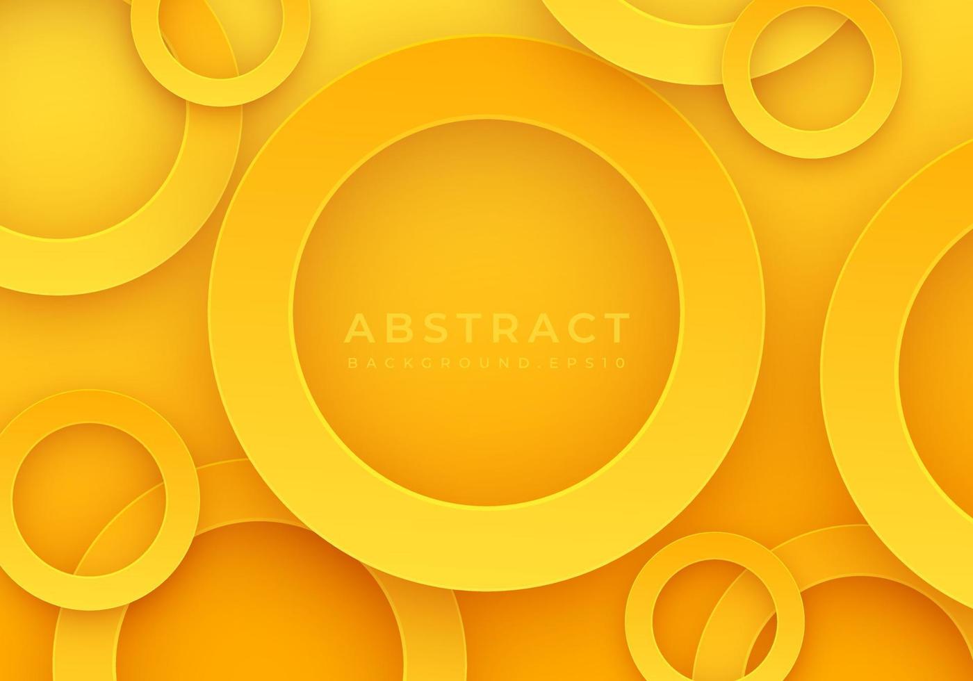 Abstract 3D Circle Papercut Layer Orange Background with Copy Space for Text vector