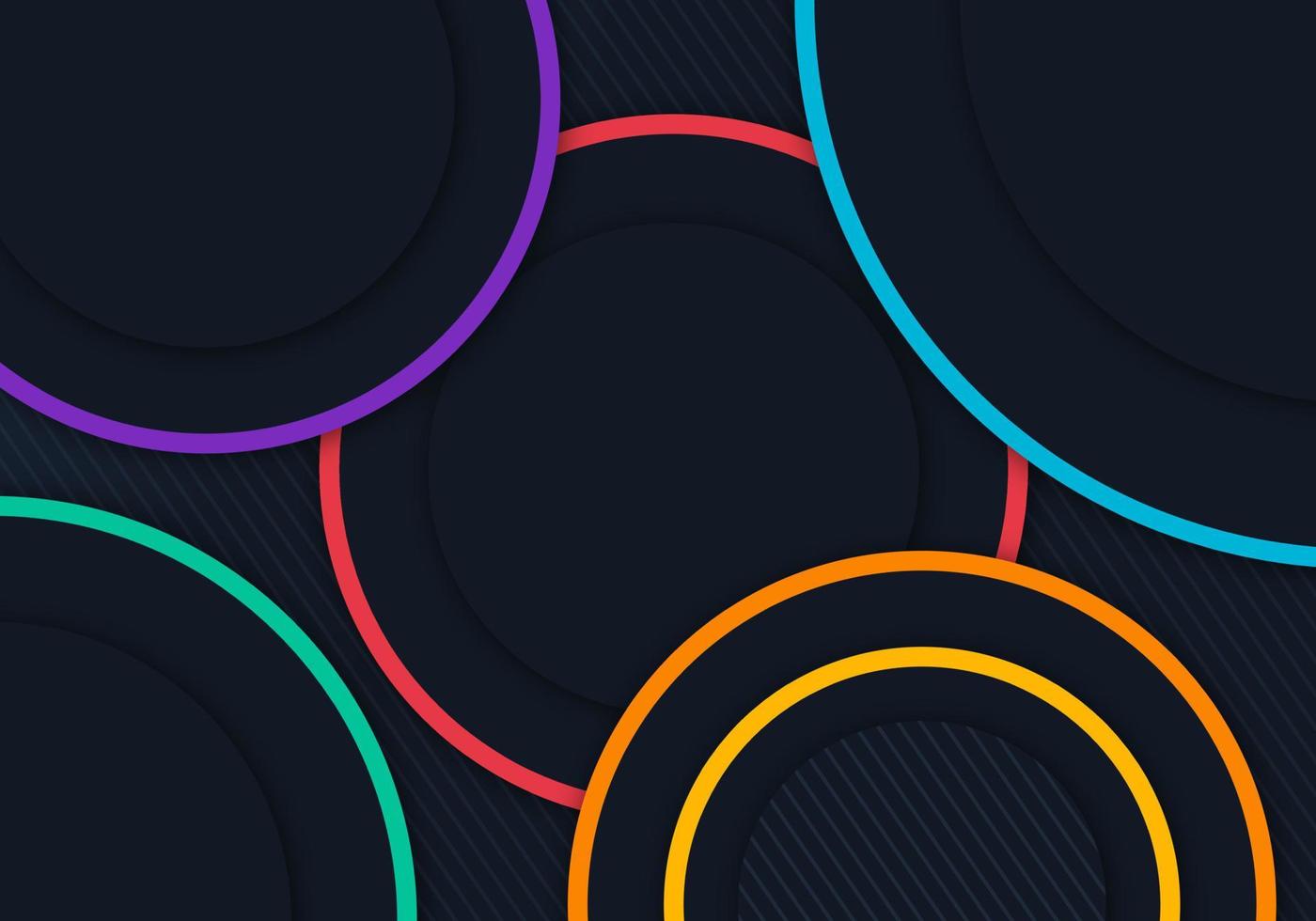 3D Circle Dynamic Shape Dimension Layers Geometric Background with Colorful Line vector