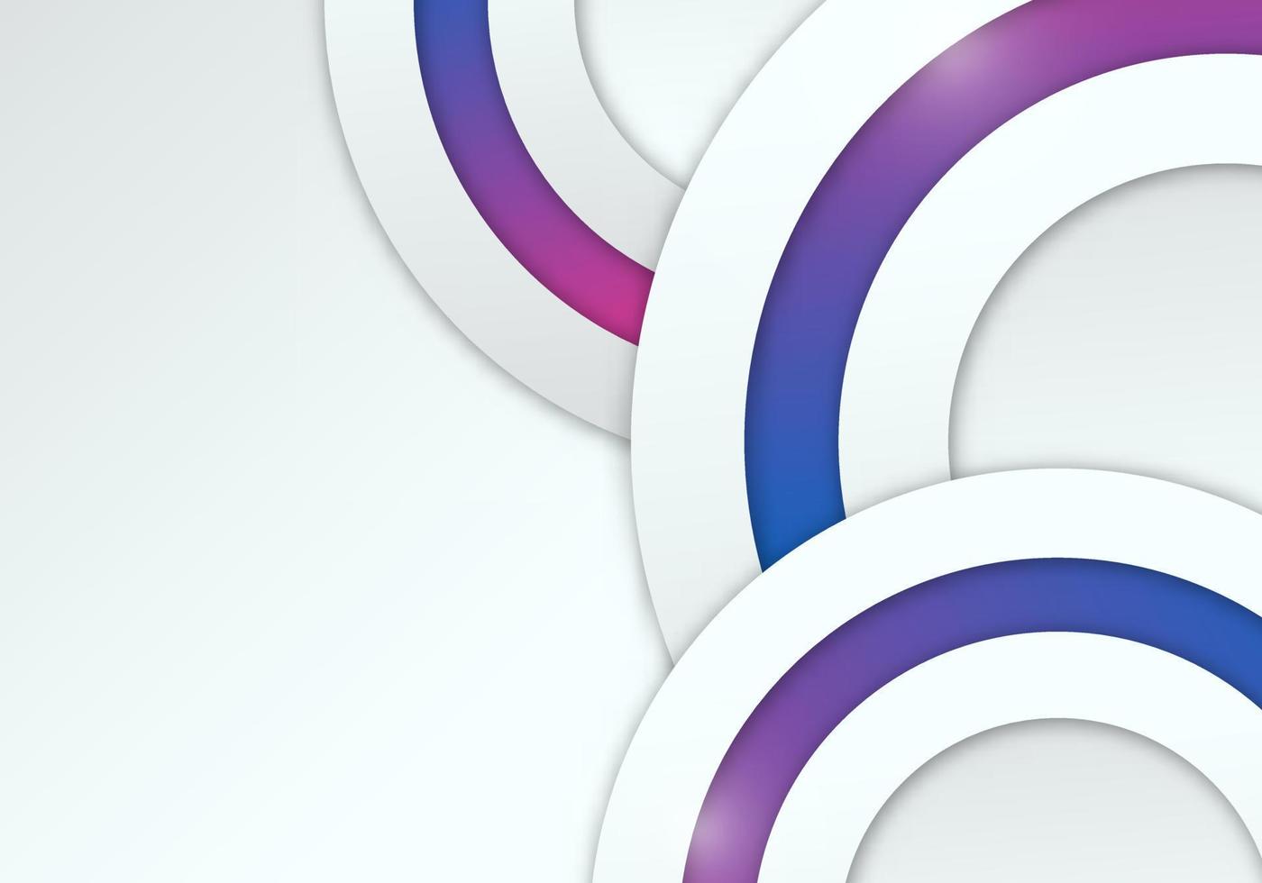 Abstract 3D Circle Frame on White Background with Blue and Purple Gradient vector