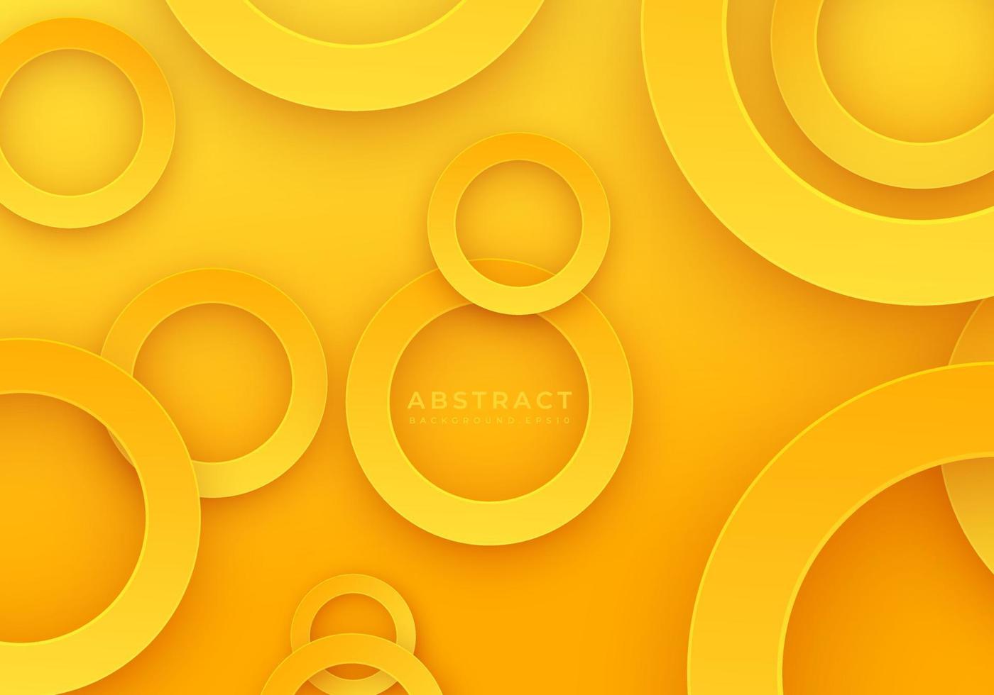 Abstract 3D Circle Papercut Layer Orange Background with Copy Space for Text vector
