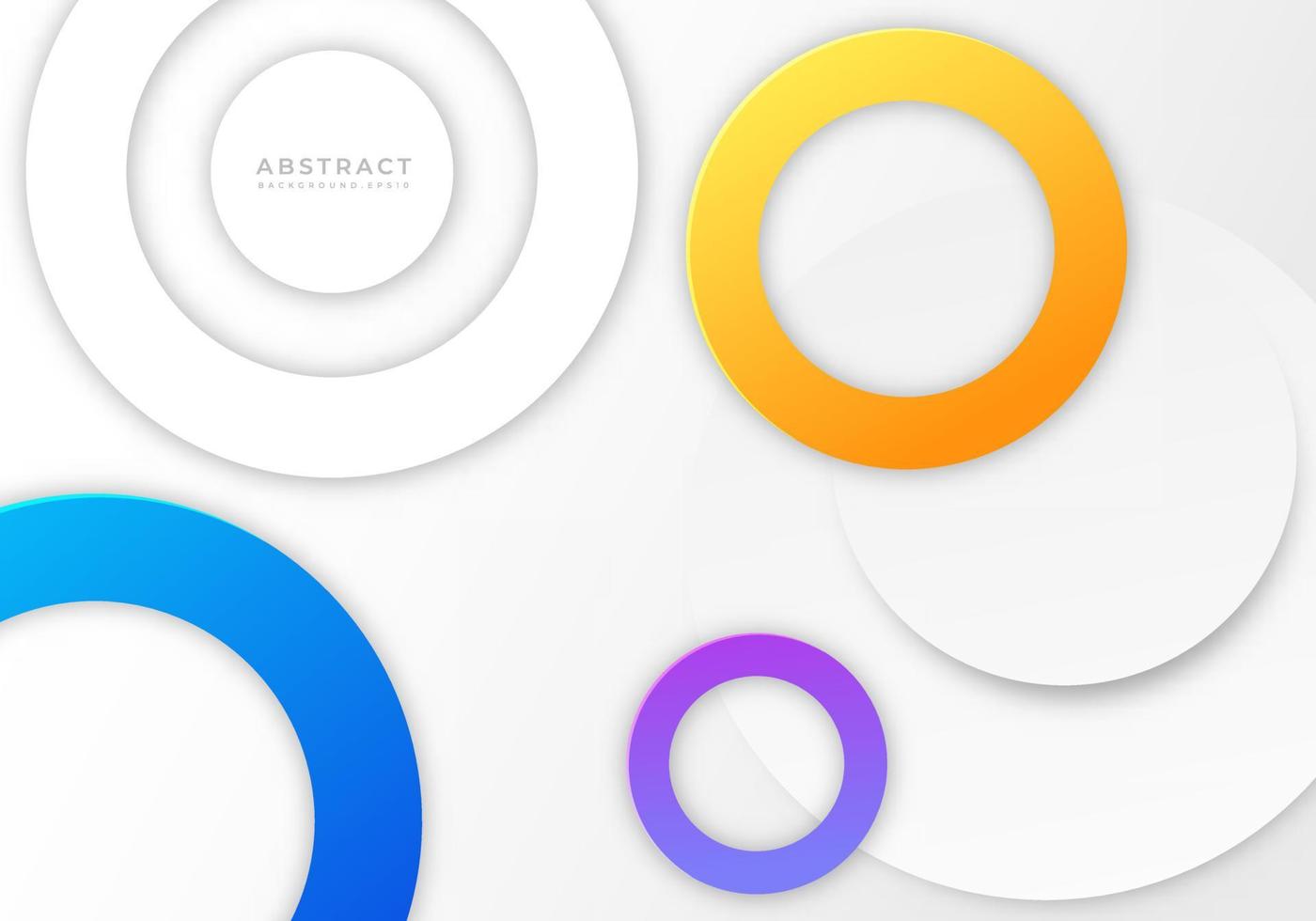 Abstract Geometric Circle Ring Color Shape Background with Copy Space for Text vector