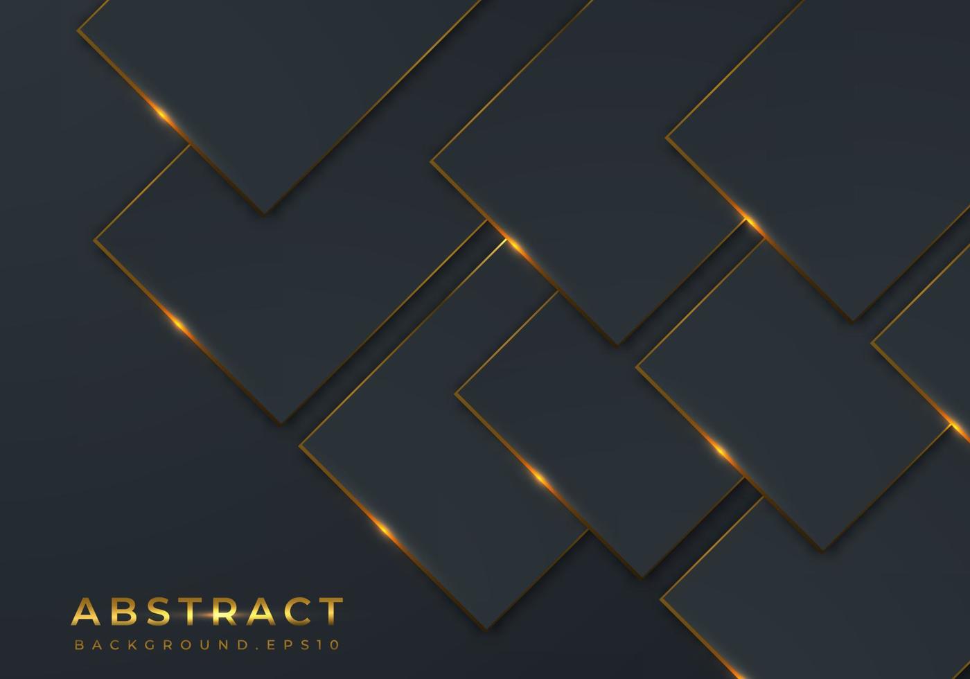 Modern Black Abstract Golden Line Layer decoration On Dark Background with Copy Space for Text vector