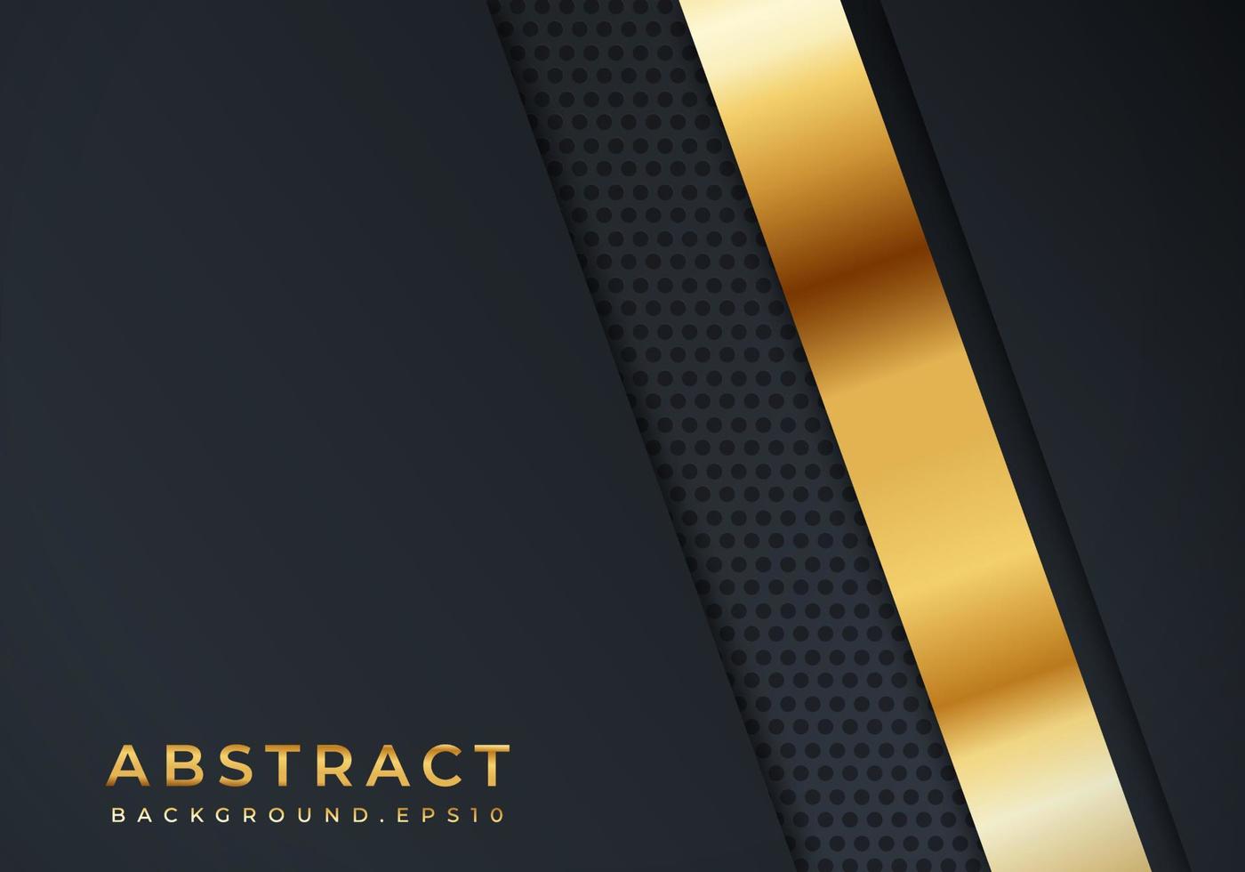 Abstract Premium Black Geometric Overlap Layers Texture Golden Effect Luxury Style on Dark Background with Copy Space vector