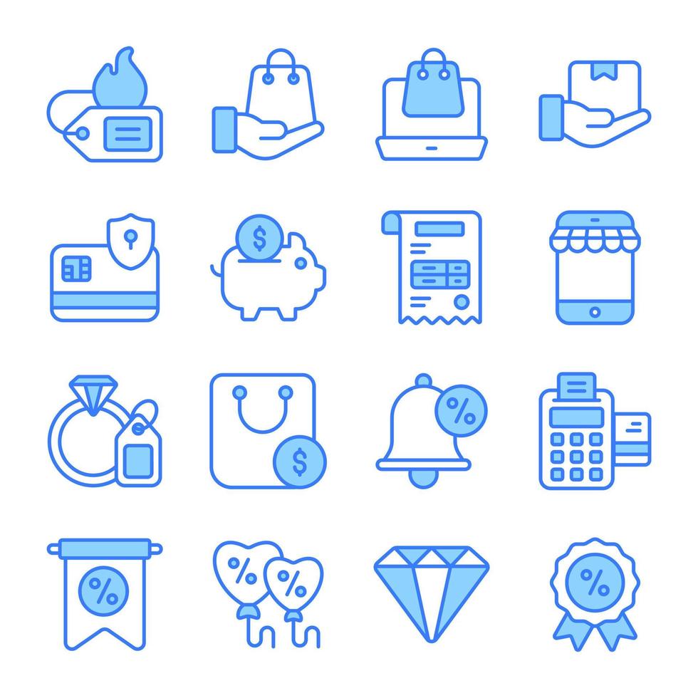 Black Friday icon set, shopping commerce market store shop, vector