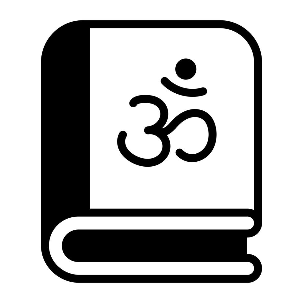 Hindu book vector glyph icon. Hindu festival, Hindu celebration icon,