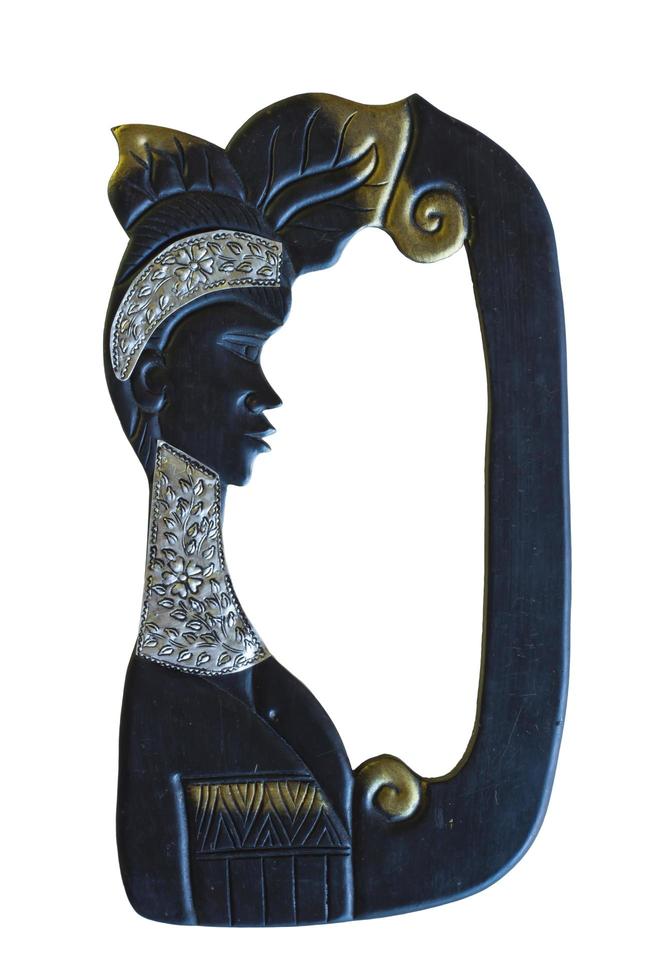 Mirror frame handmade from silver and wood photo