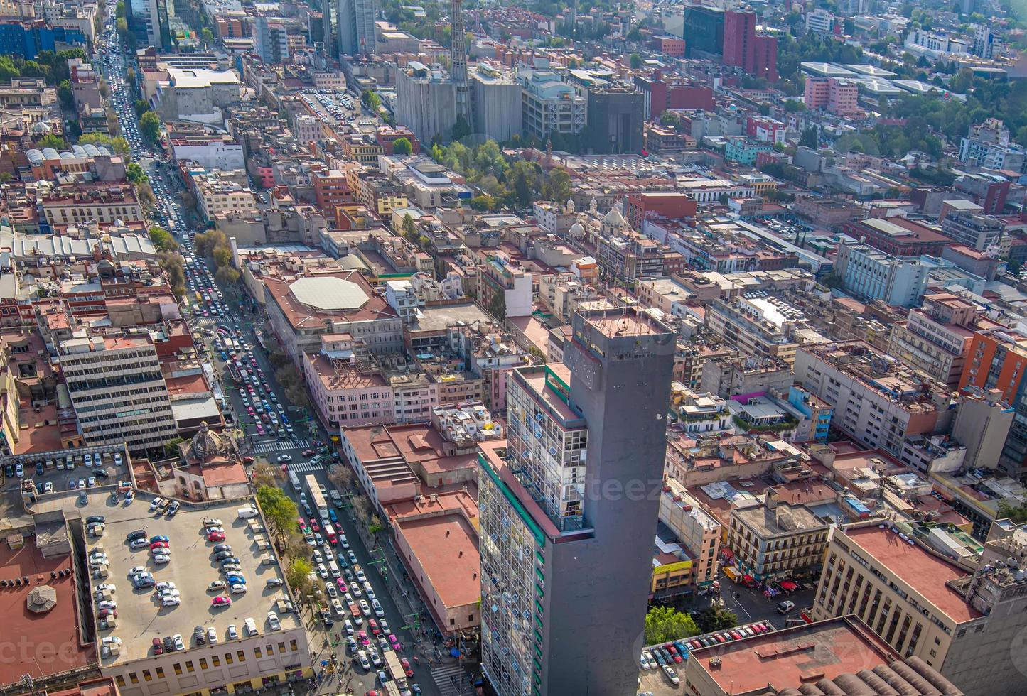 Mexico, Panoramic skyline view of Mexico City historic center from Tower Torre Latinoamericana photo