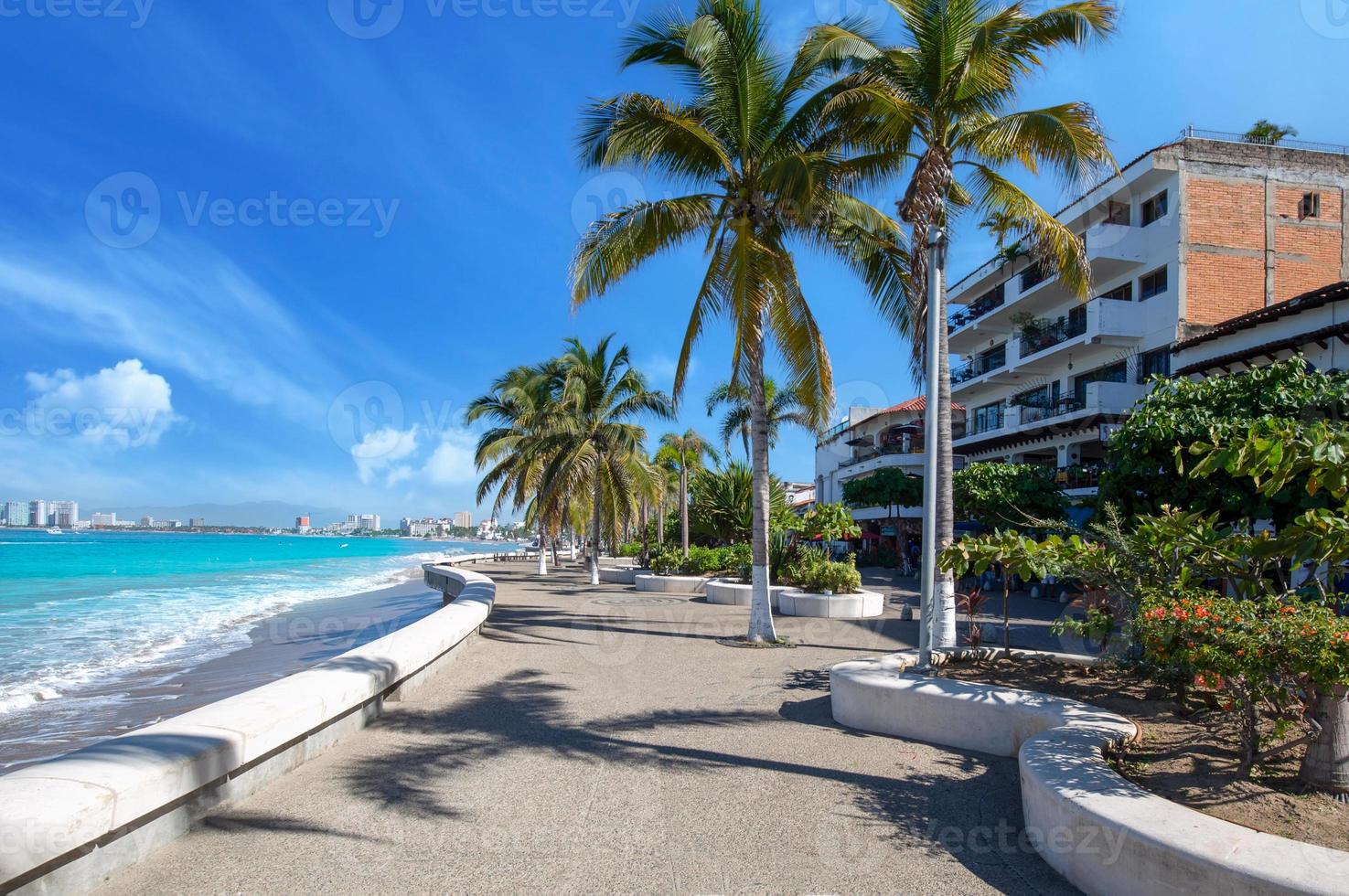 Mexico, Puerto Vallarta promenade El Malecon with ocean lookouts, beaches, and Mexican architecture photo