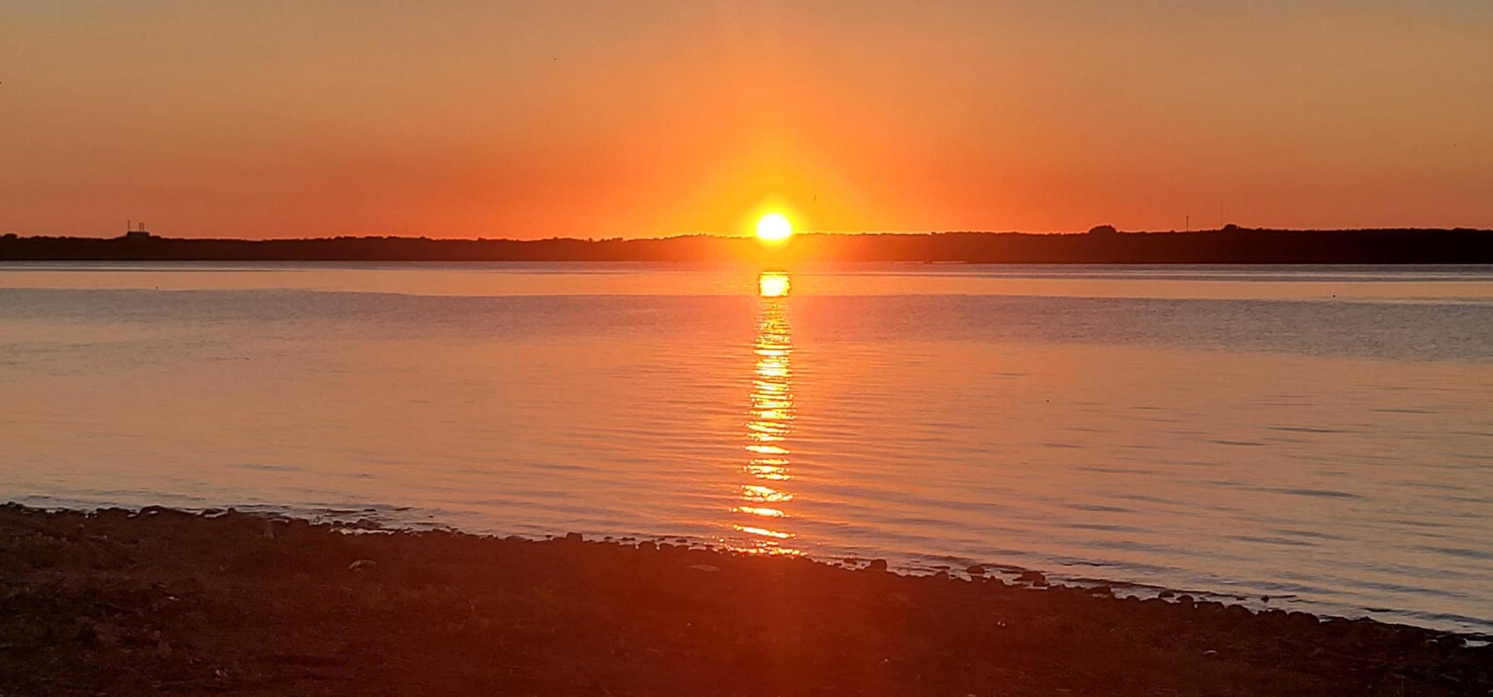 sunset view on a river photo