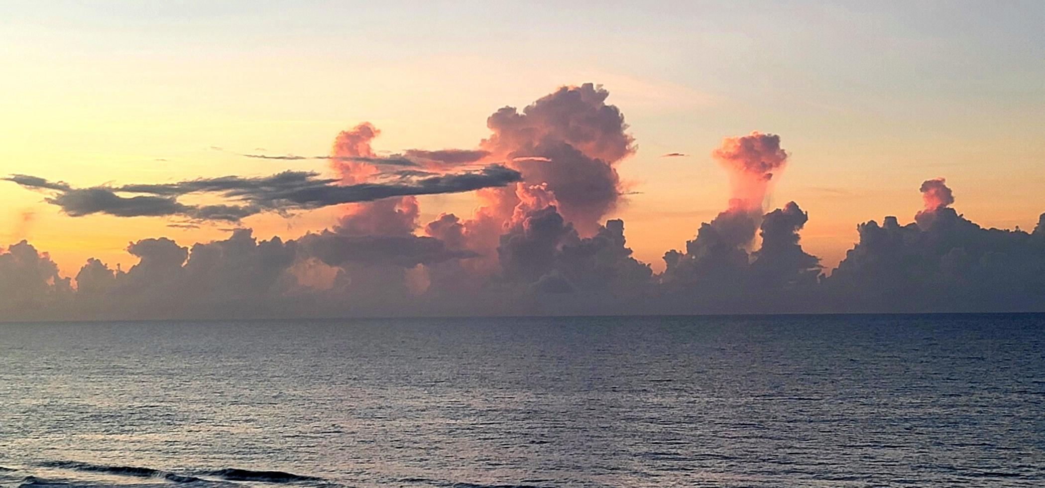 Beach at sunset or sunrise photo