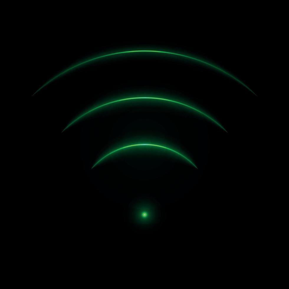 Glow neon wifi sign vector