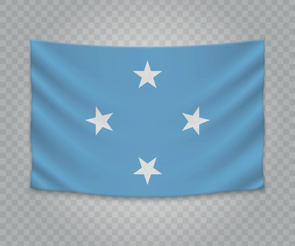 Realistic hanging flag vector