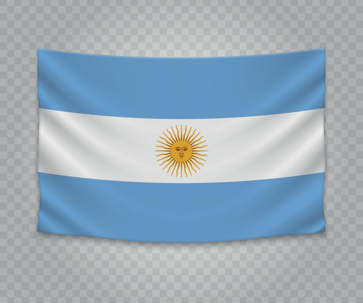 Realistic hanging flag of England. vector