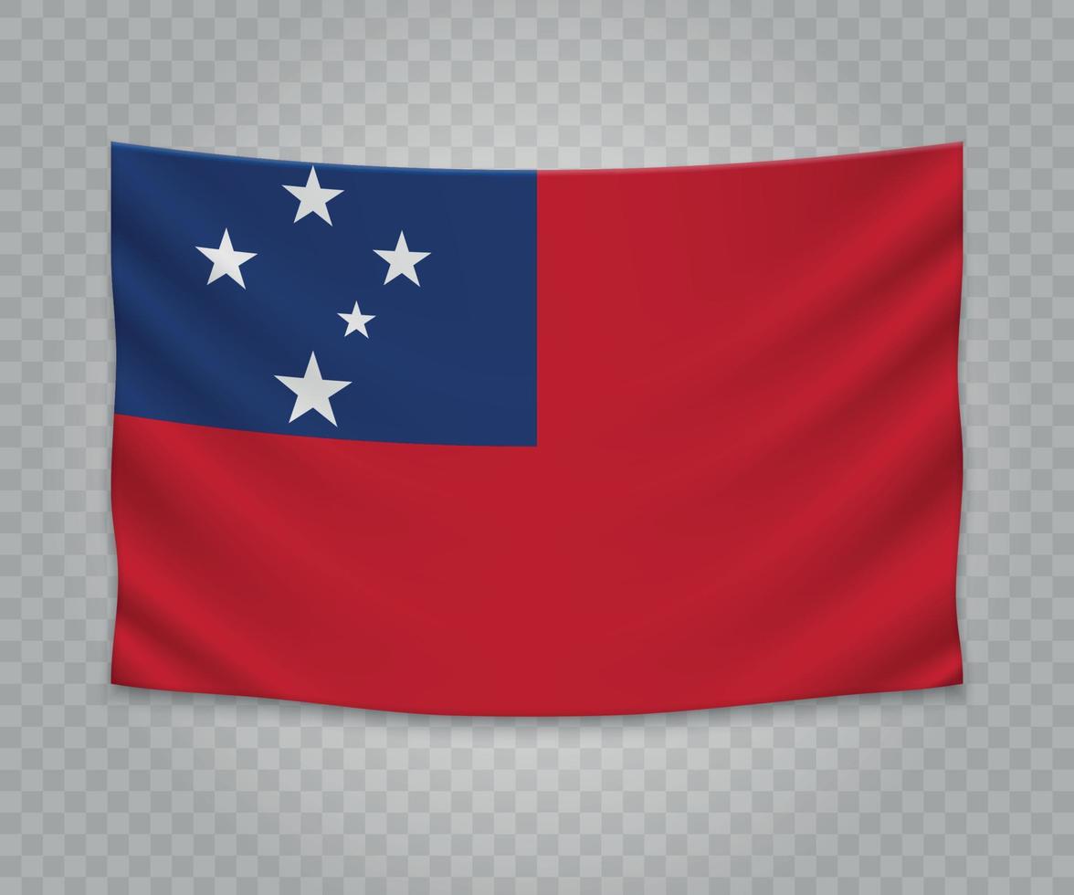 Realistic hanging flag vector