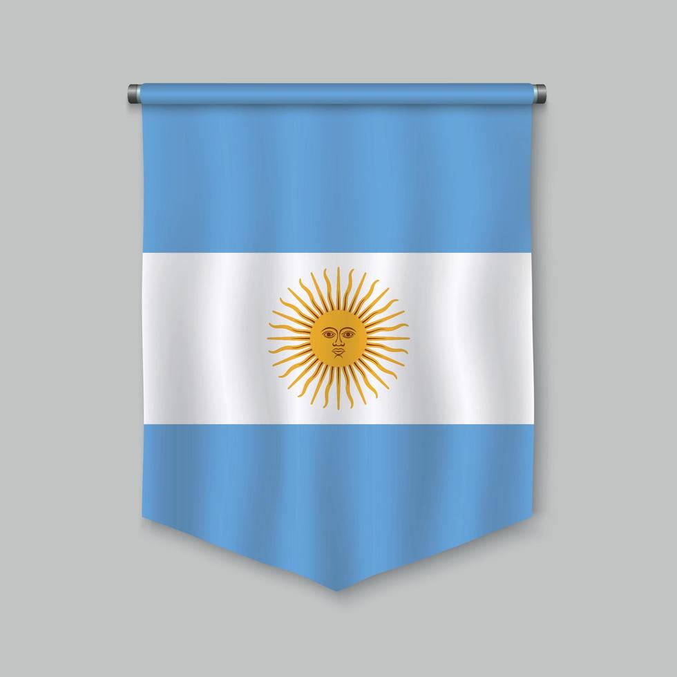 banderín con bandera vector