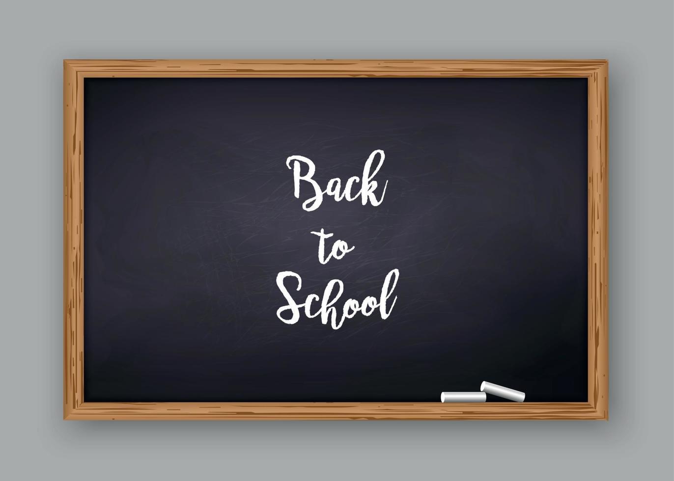 Back to School text on Chalkboard vector