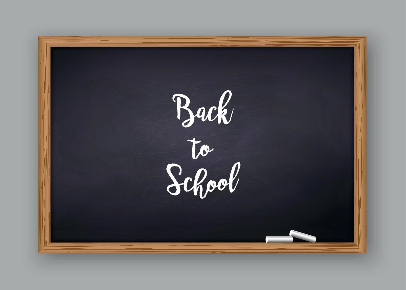 Back to School text on Chalkboard vector